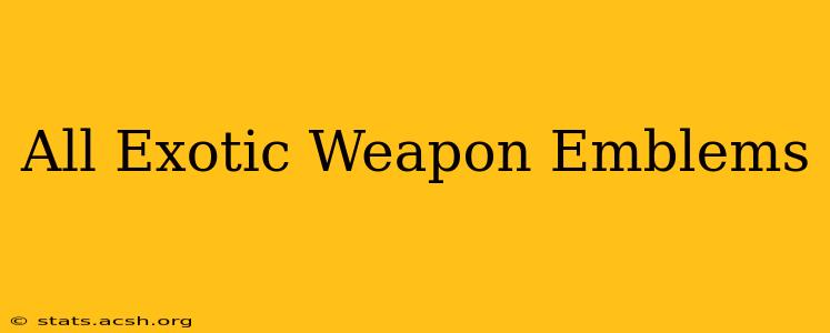 All Exotic Weapon Emblems