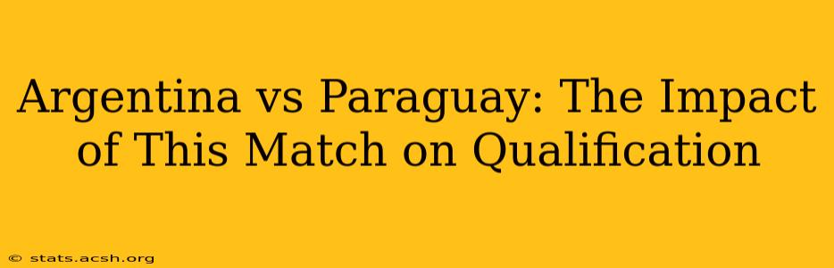 Argentina vs Paraguay: The Impact of This Match on Qualification