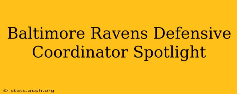 Baltimore Ravens Defensive Coordinator Spotlight