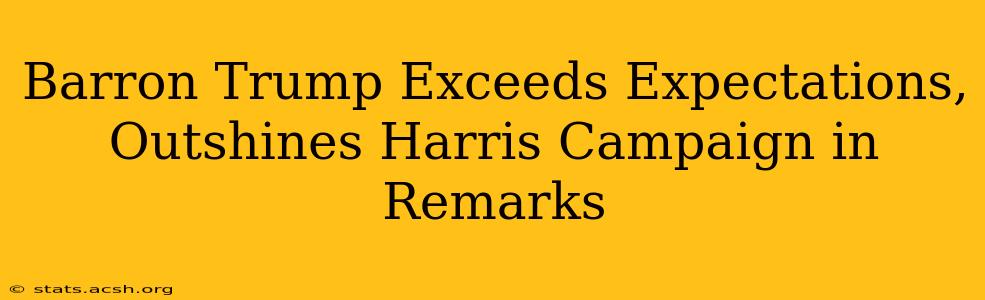 Barron Trump Exceeds Expectations, Outshines Harris Campaign in Remarks