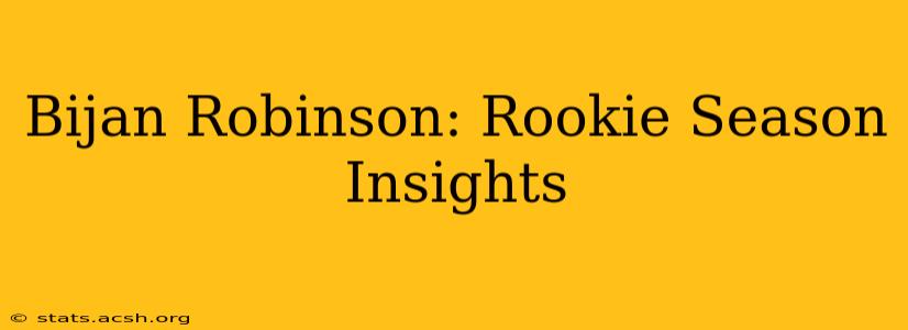 Bijan Robinson: Rookie Season Insights