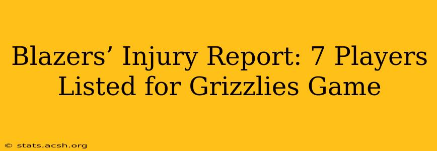 Blazers’ Injury Report: 7 Players Listed for Grizzlies Game