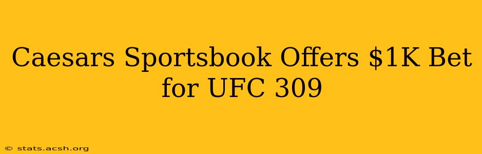 Caesars Sportsbook Offers $1K Bet for UFC 309