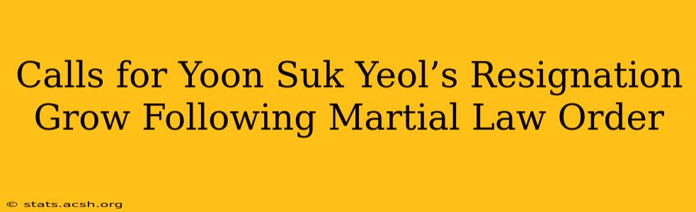 Calls for Yoon Suk Yeol’s Resignation Grow Following Martial Law Order