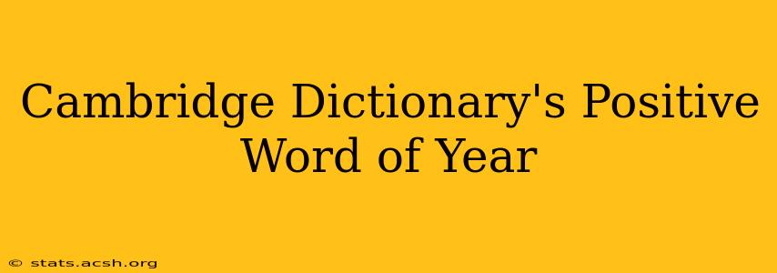 Cambridge Dictionary's Positive Word of Year