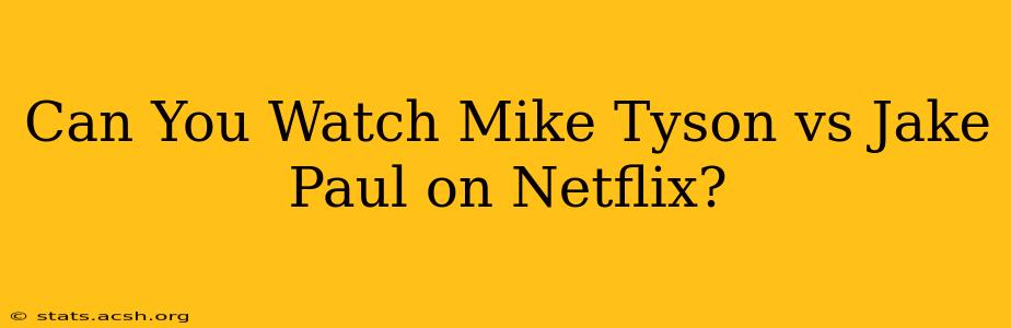 Can You Watch Mike Tyson vs Jake Paul on Netflix?