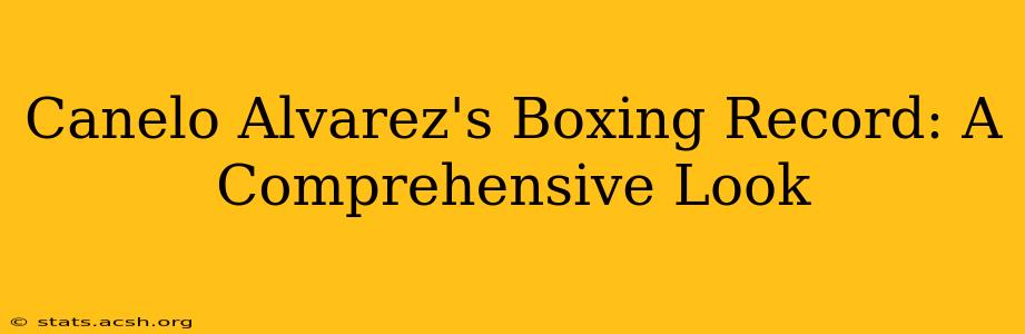 Canelo Alvarez's Boxing Record: A Comprehensive Look