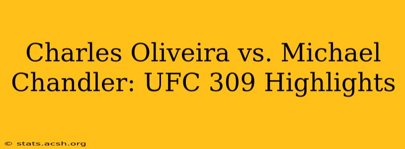 Charles Oliveira vs. Michael Chandler: UFC 309 Highlights