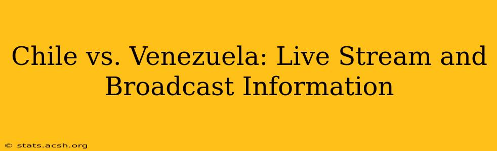 Chile vs. Venezuela: Live Stream and Broadcast Information