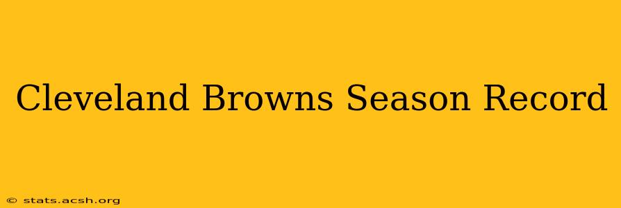 Cleveland Browns Season Record