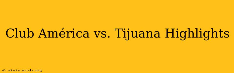 Club América vs. Tijuana Highlights