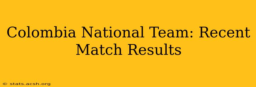 Colombia National Team: Recent Match Results