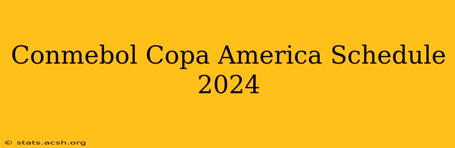 Conmebol Copa America Schedule 2024