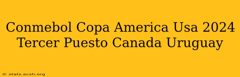 Conmebol Copa America Usa 2024 Tercer Puesto Canada Uruguay