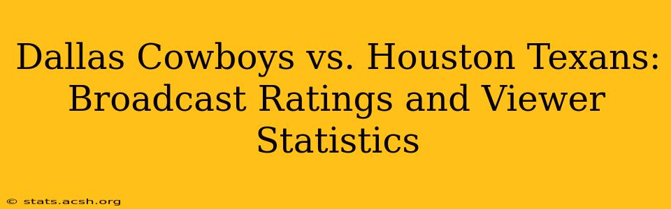 Dallas Cowboys vs. Houston Texans: Broadcast Ratings and Viewer Statistics