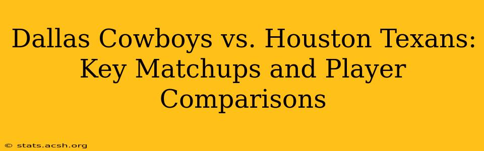 Dallas Cowboys vs. Houston Texans: Key Matchups and Player Comparisons