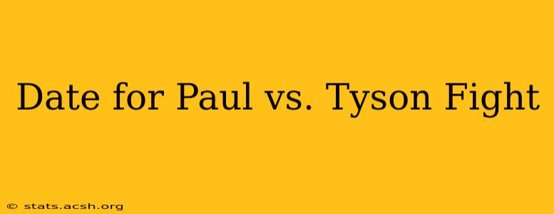 Date for Paul vs. Tyson Fight