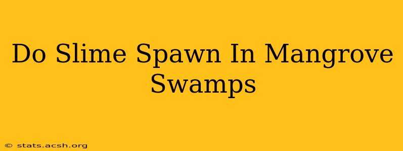 Do Slime Spawn In Mangrove Swamps