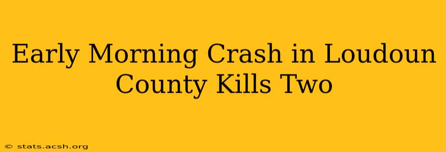 Early Morning Crash in Loudoun County Kills Two