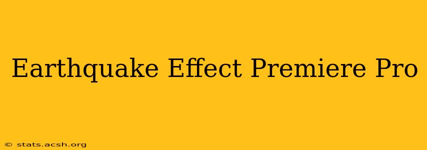 Earthquake Effect Premiere Pro