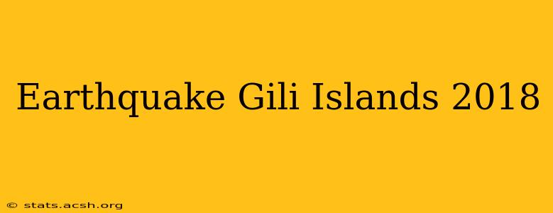 Earthquake Gili Islands 2018