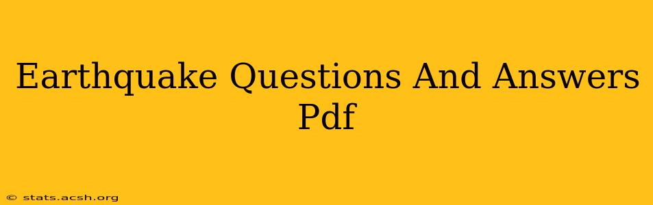 Earthquake Questions And Answers Pdf