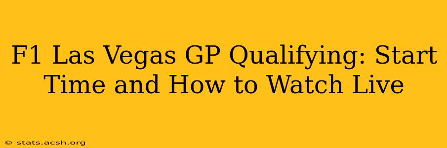 F1 Las Vegas GP Qualifying: Start Time and How to Watch Live