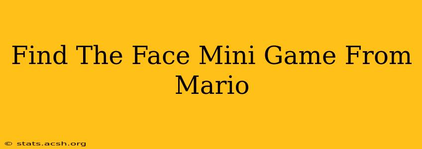 Find The Face Mini Game From Mario