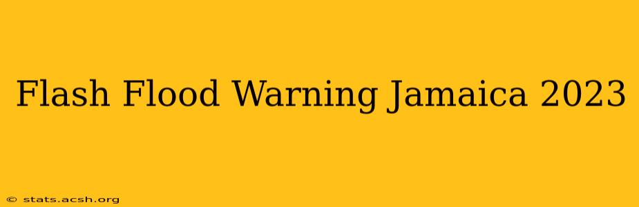 Flash Flood Warning Jamaica 2023