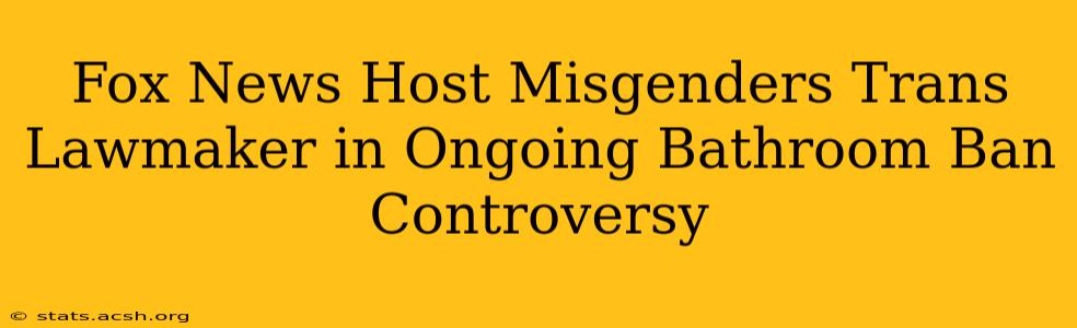 Fox News Host Misgenders Trans Lawmaker in Ongoing Bathroom Ban Controversy