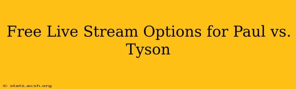 Free Live Stream Options for Paul vs. Tyson