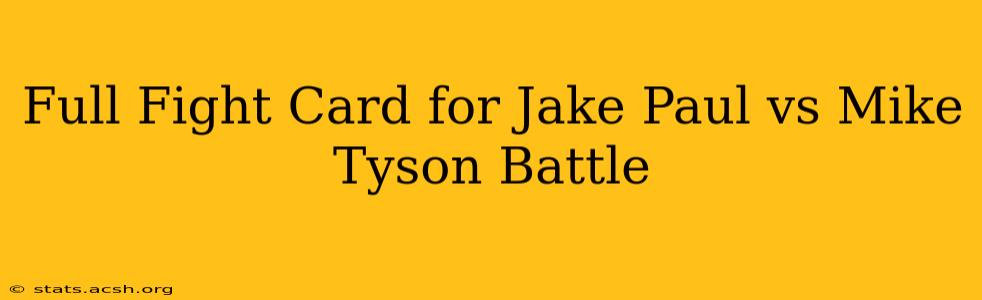 Full Fight Card for Jake Paul vs Mike Tyson Battle