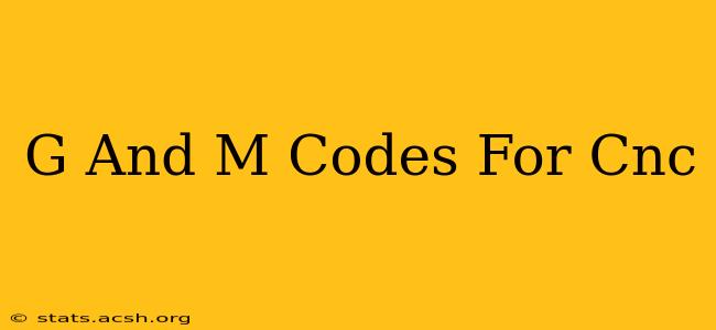 G And M Codes For Cnc