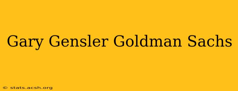 Gary Gensler Goldman Sachs