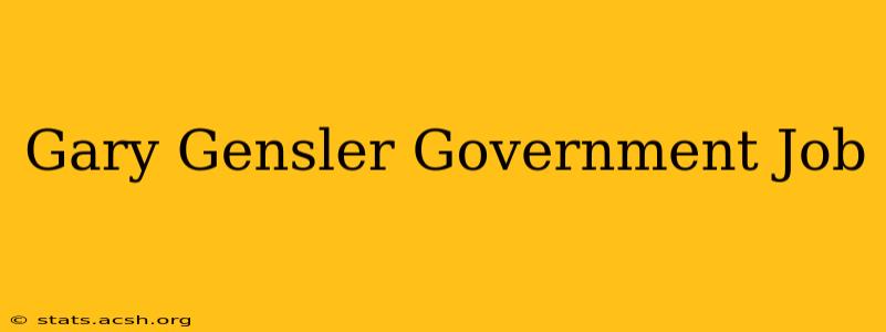 Gary Gensler Government Job