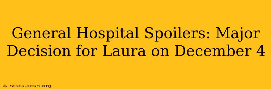 General Hospital Spoilers: Major Decision for Laura on December 4