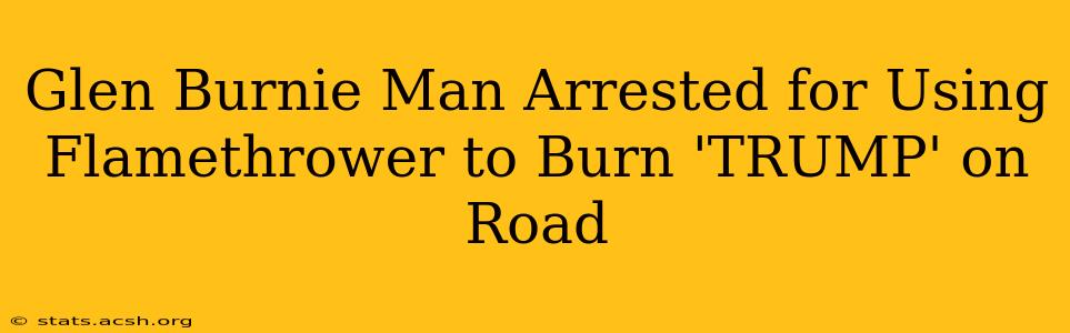 Glen Burnie Man Arrested for Using Flamethrower to Burn 'TRUMP' on Road