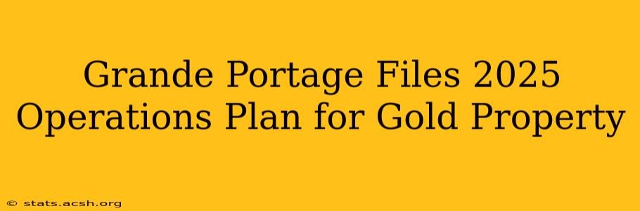 Grande Portage Files 2025 Operations Plan for Gold Property