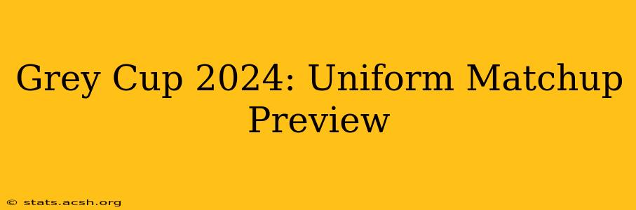 Grey Cup 2024: Uniform Matchup Preview