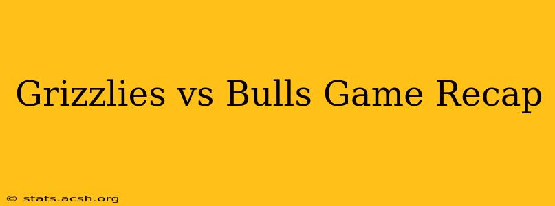 Grizzlies vs Bulls Game Recap