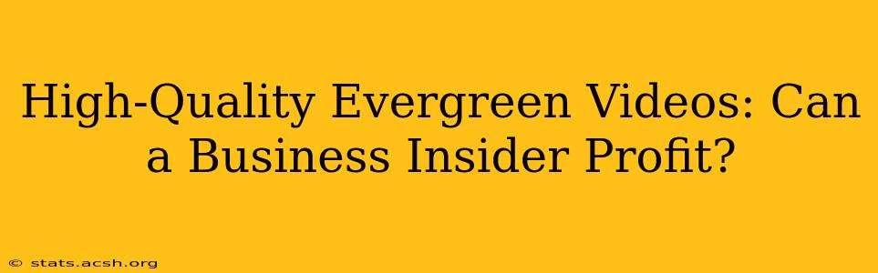 High-Quality Evergreen Videos: Can a Business Insider Profit?