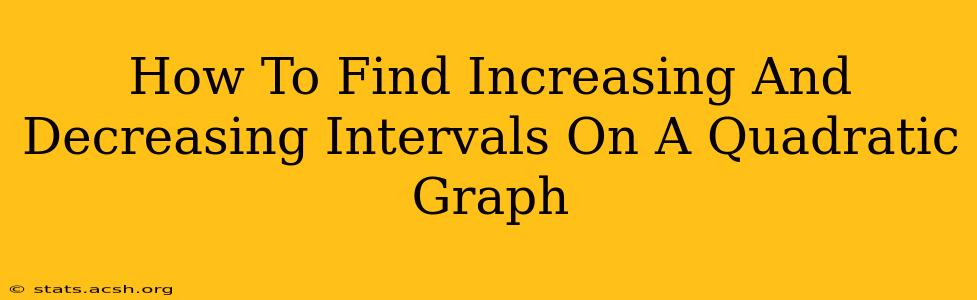 How To Find Increasing And Decreasing Intervals On A Quadratic Graph