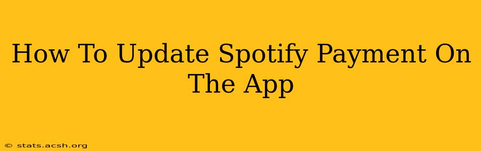 How To Update Spotify Payment On The App