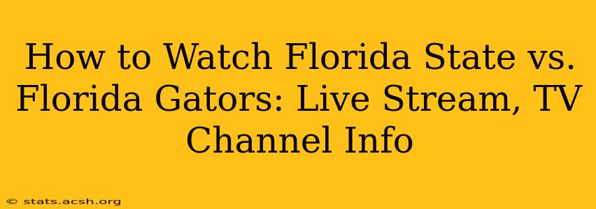 How to Watch Florida State vs. Florida Gators: Live Stream, TV Channel Info