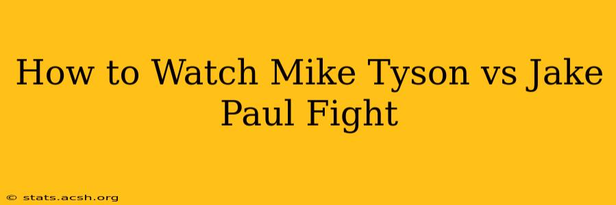 How to Watch Mike Tyson vs Jake Paul Fight