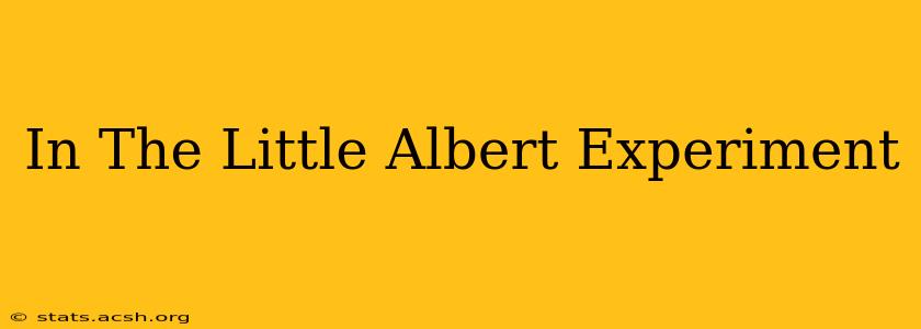 In The Little Albert Experiment