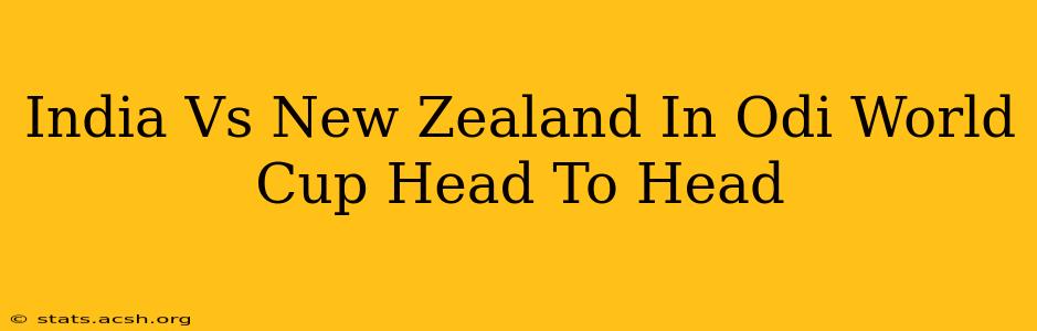 India Vs New Zealand In Odi World Cup Head To Head