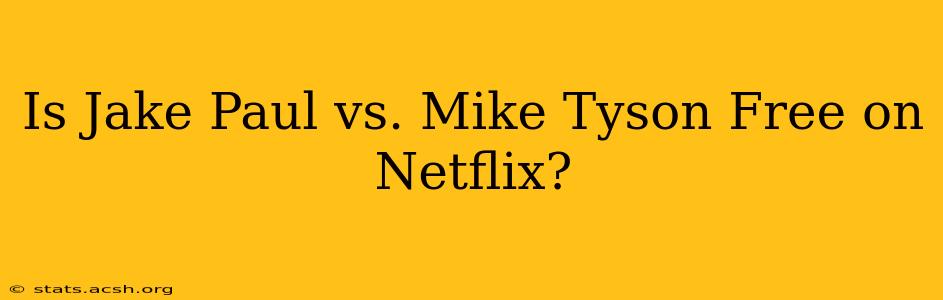 Is Jake Paul vs. Mike Tyson Free on Netflix?