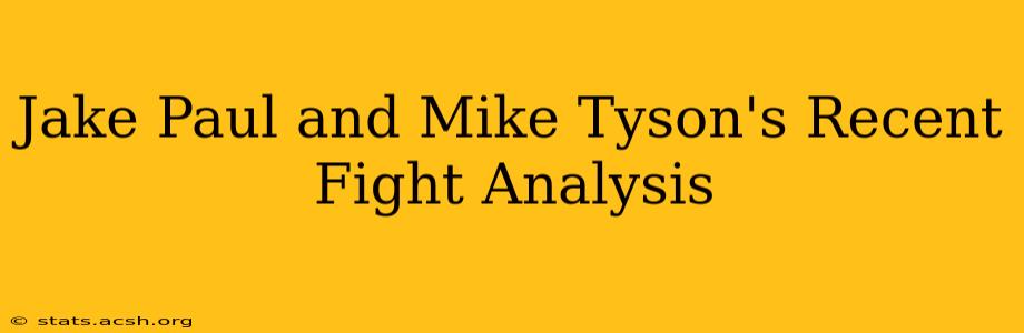 Jake Paul and Mike Tyson's Recent Fight Analysis