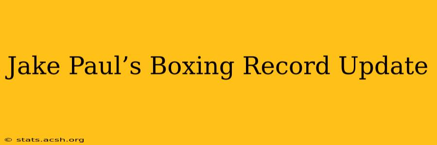 Jake Paul’s Boxing Record Update